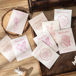 Thiệp Giấy Gấp Greeting Card Chúc Mừng Sinh Nhật Cảm Ơn Dập Chữ Vàng TTH
