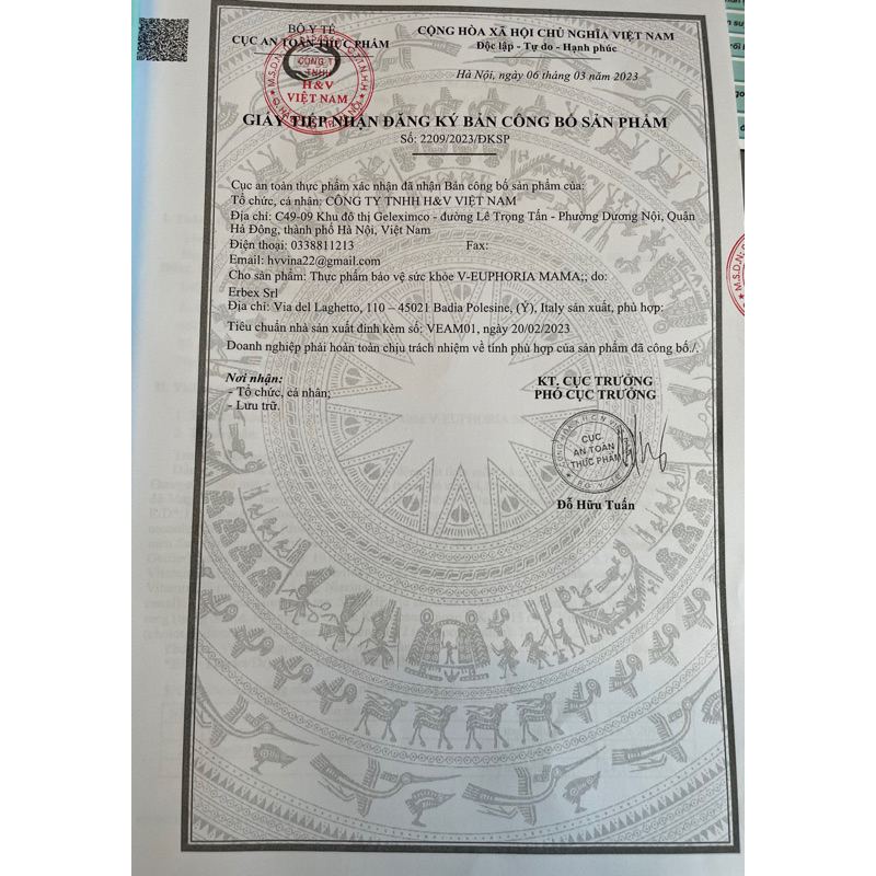 V-Euphoria Mama bổ sung các vitamin và khoáng chất