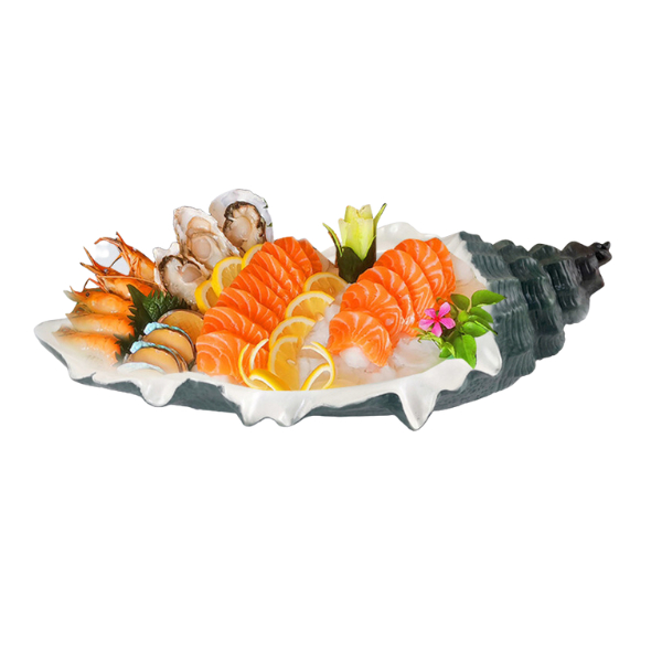 Đĩa sashimi ốc xà cừ dài bằng nhựa trang trí nhà hàng khách sạn sáng tạo đặc trưng nhà hàng lẩu BNIODC73