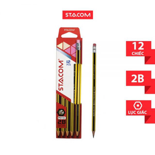 2 Cây Bút Chì Gỗ Stacom PC113 2B