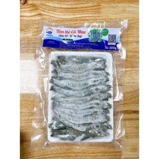 Tôm thẻ Cà Mau 2kg (size 40-50 con/kg) - Combo 4 gói 500gr + túi giữ nhiệt + đá khô + thùng xốp