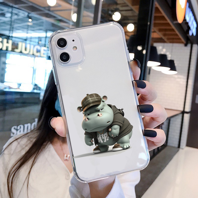 Ốp lưng iphone Hà Mã xanh nhăn nhó cute 14 Pro max 6 7 Plus 8 Plus 11 11 Promax X Xs max 12 Pro 13 14 Se uh17