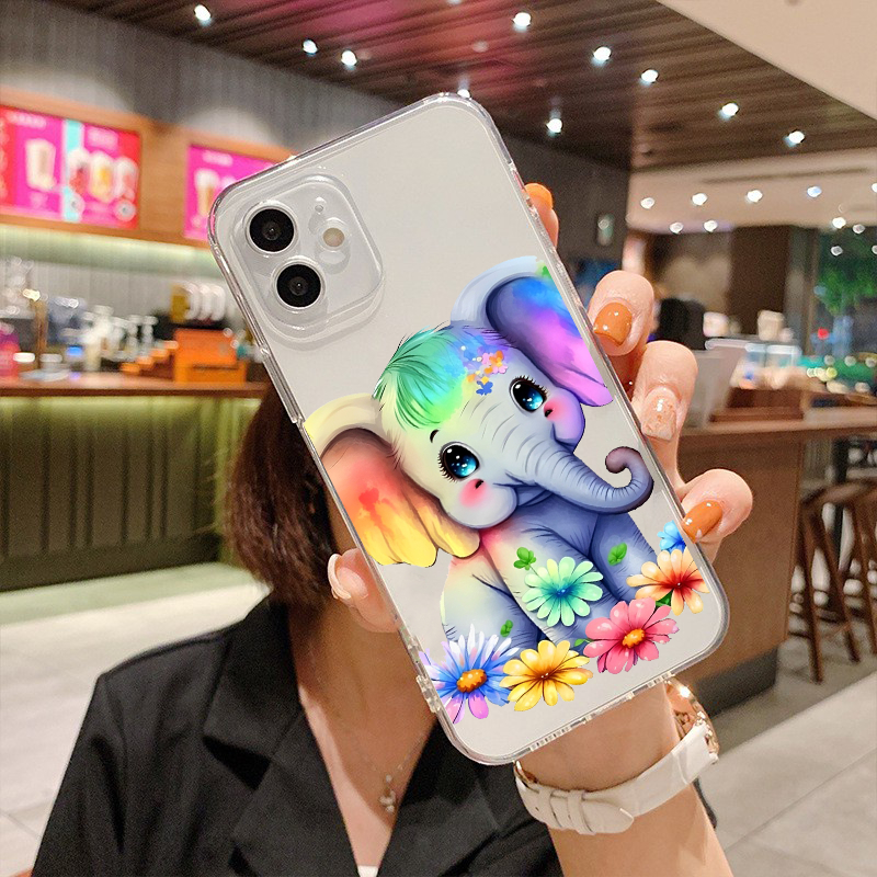 Ốp lưng iphone Voi nhỏ sắc màu tai to siêu cute 14 13 13pro 13Prm 6 6S 7 8 7Plus 8Plus IX XR XSMAX uh02