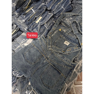 Jum jean xanh dáng ngắn