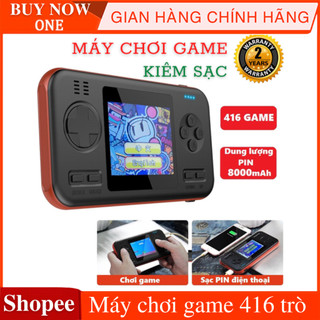 Máy chơi game, kiêm sạc dự phòng 8000mAh, tích hợp 416 trò chơi cổ điển và hiện đại, màn hình LCD màu