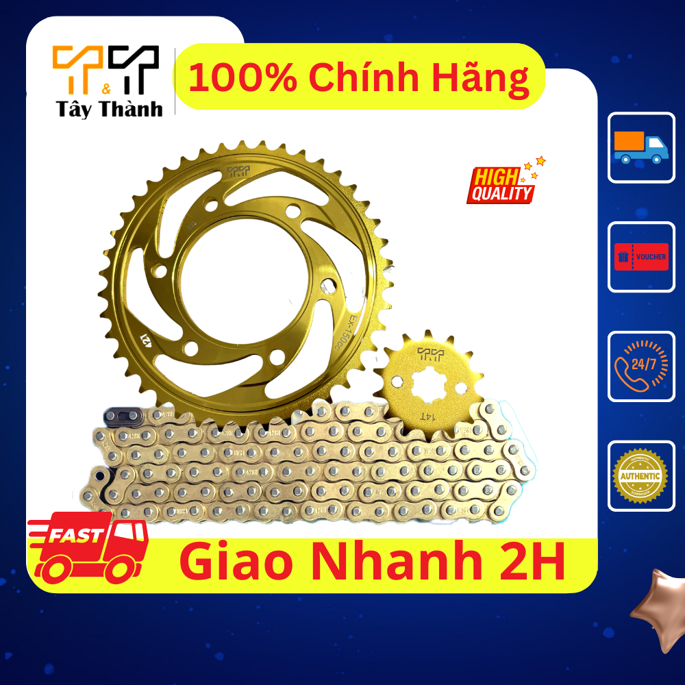 Nhông sên dĩa Exciter 150, hàng nhập Thái Lan, chính hãng T&T. Tây Thành chuyên nsd xe máy.