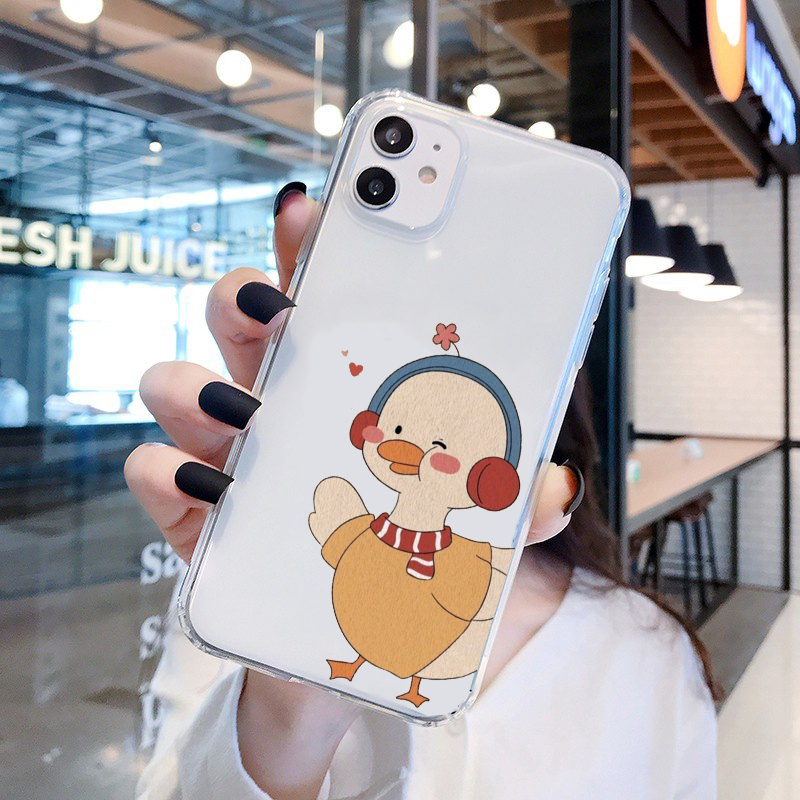 Ốp lưng iphone ốp chống bẩn Vịt béo nghe nhạc cực chill cho ip 7p 8p x xsmax 11 12 13 14 pro max plus uh16