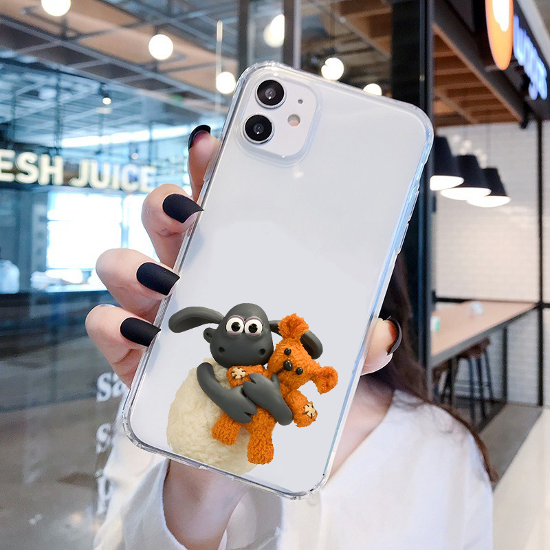 Ốp lưng iphone vuông chống sốc Cừu trắng ôm gấu cute 6/6s/7/8/X/XS/11/12/13/14 Pro Plus Max uh09