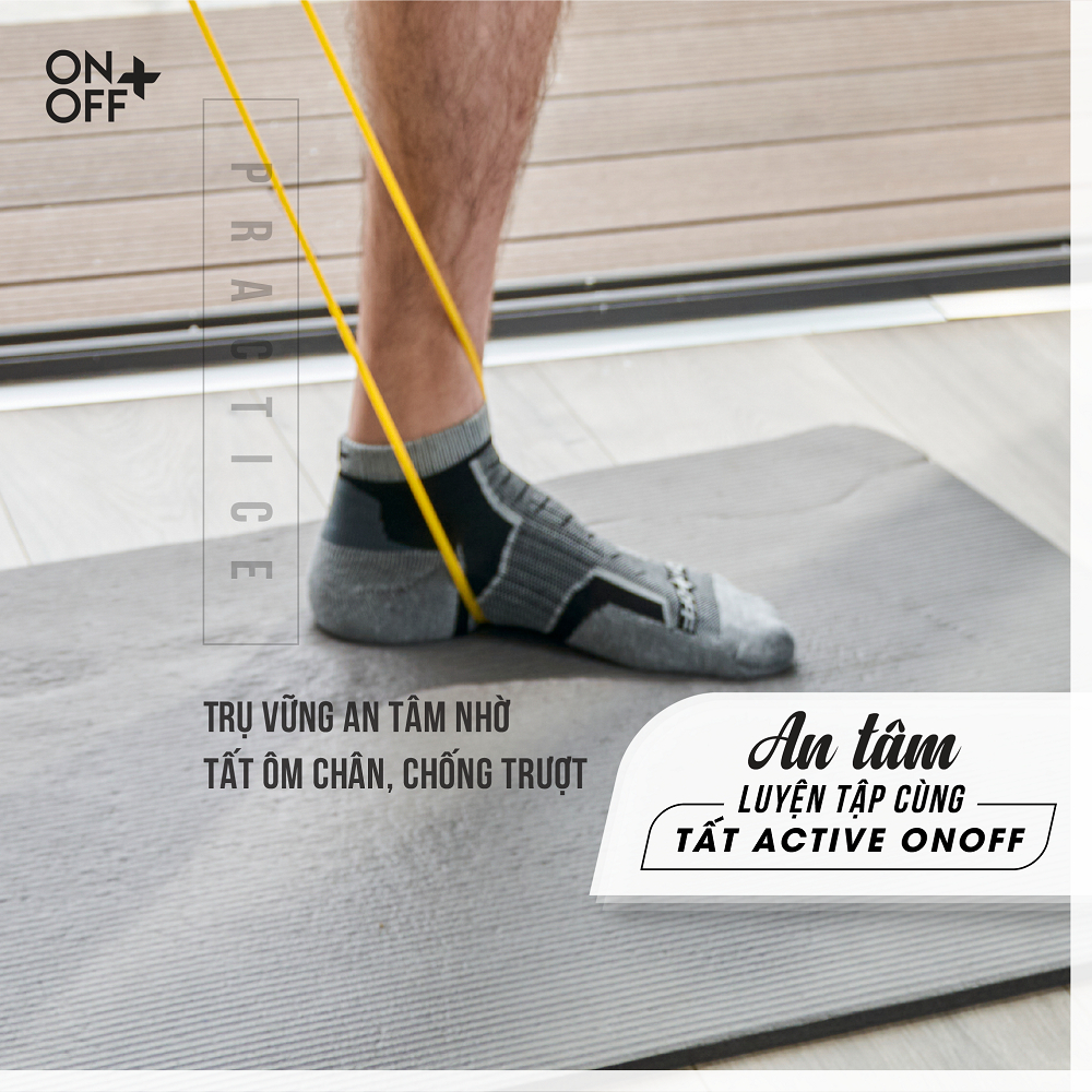 Combo 2 đôi tấtTất thể thao nam mỏng kháng khuẩn khử mùi ôm chân chống trượt ONOFF 18AE23A045