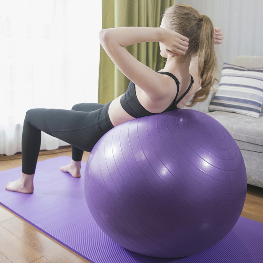 Bóng Tập YOGA, Banh Bóng Yoga Tập Gym Thể Hình Cao Cấp 55 65 75cm Dày 2mm Chống Nổ