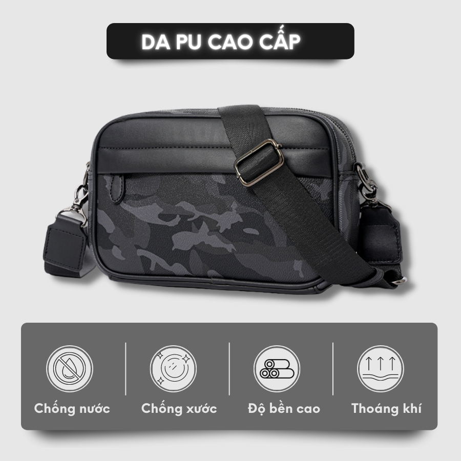 Túi xách da nam đeo chéo thời trang cao cấp phong cách Hàn Quốc chống nước Tomado TD07