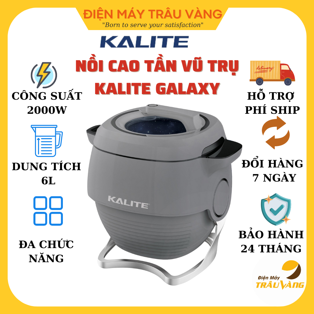 Nồi cao tần vũ trụ Kalite Galaxy, tự động xào, nấu công suất 2000W, dung tích 6L, bảo hành 24 tháng
