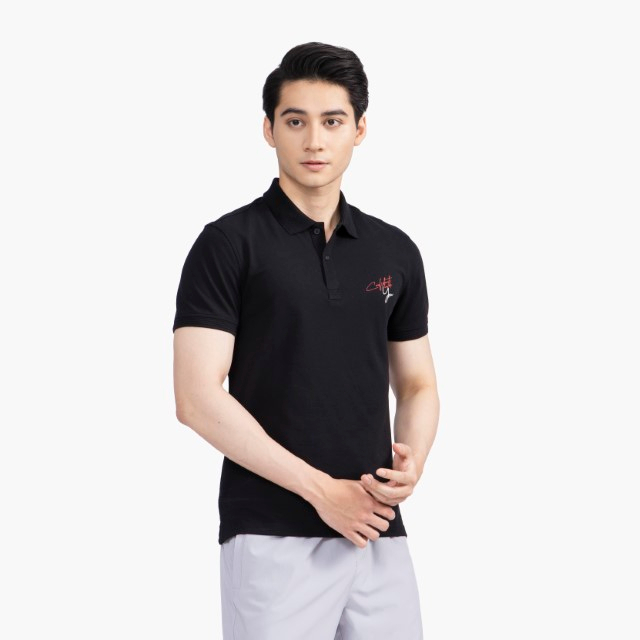 Áo polo nam INSIDEMEN chất thoáng khí thoải mái vải cotton trơn thêu chữ trên ngực IPS046S2