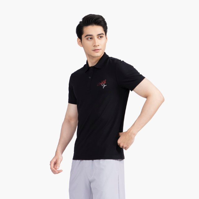 Áo polo nam INSIDEMEN chất thoáng khí thoải mái vải cotton trơn thêu chữ trên ngực IPS046S2