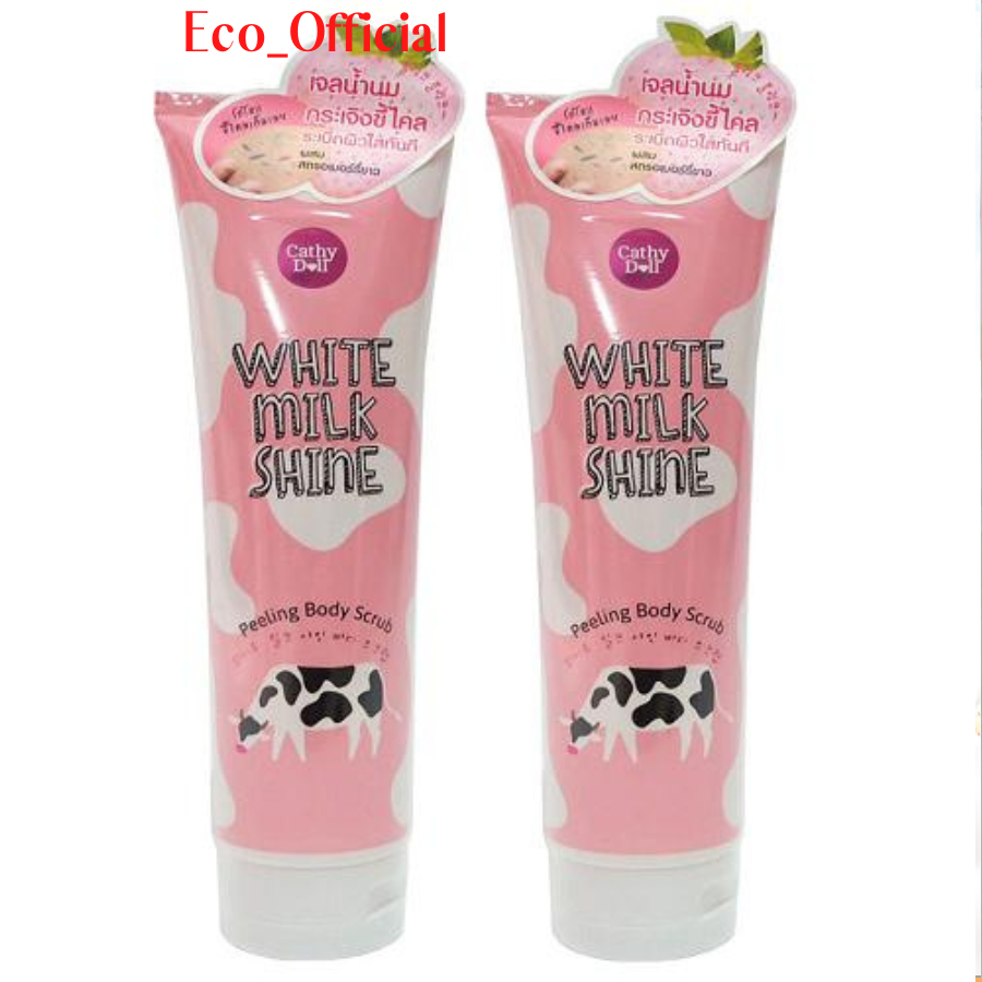 Tẩy da chết toàn thân WHITE MILK SHINE cathy doll 320ml - Thái Lan