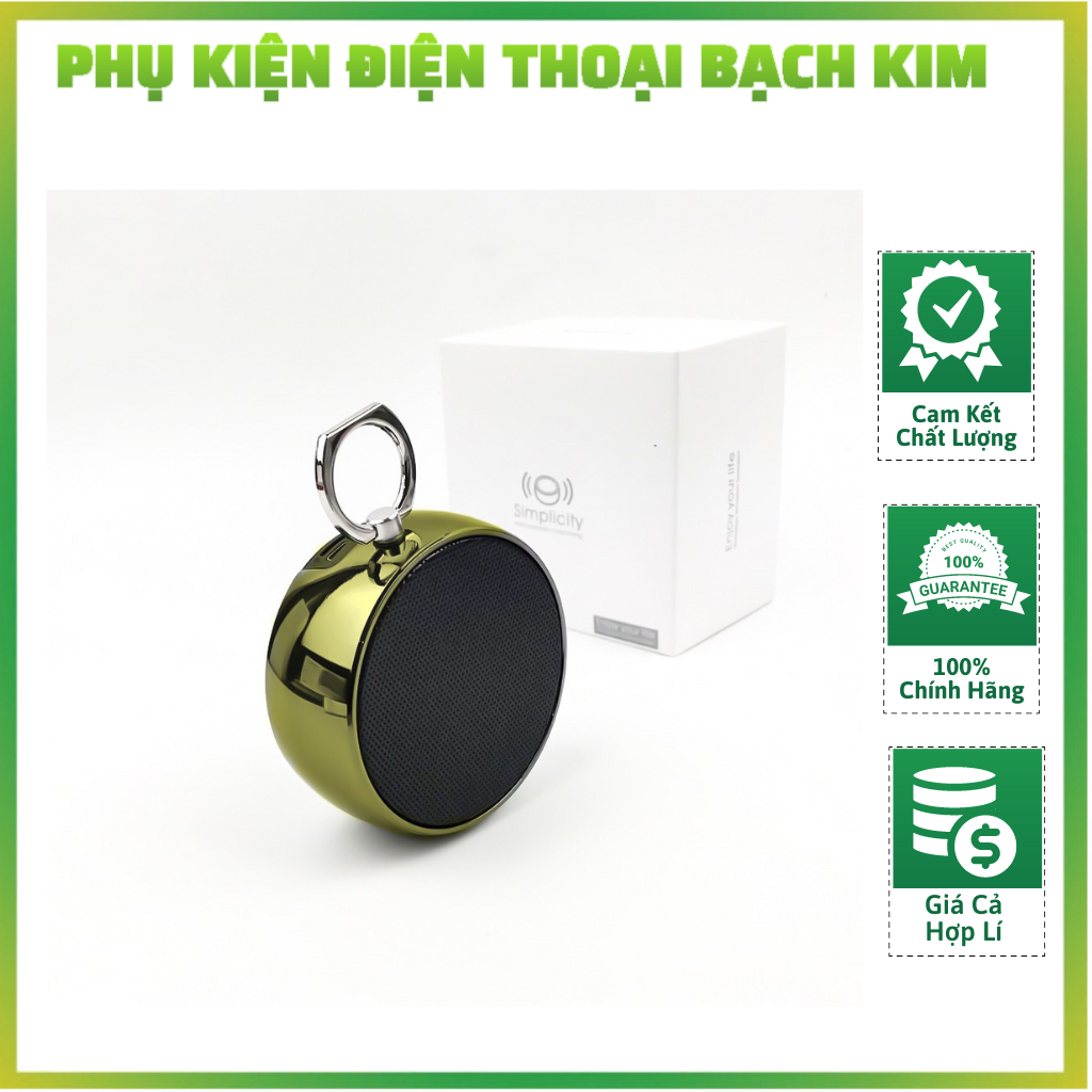 Loa Bluetooth Mini Bs02 Có Móc Treo Tiện Lợi Và Khe Cắm Thẻ Nhớ, Cổng 3.5