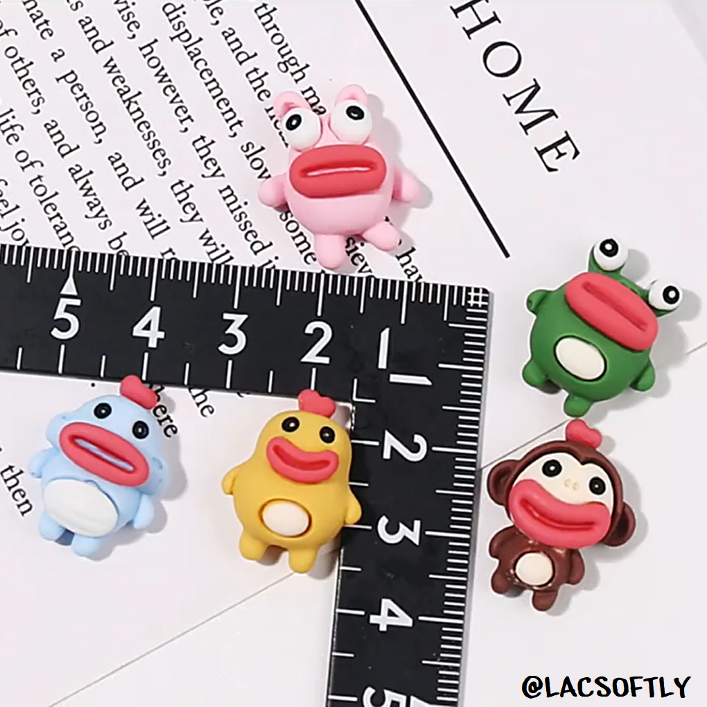 Charm môi trề mắt trố - Phụ kiện trang trí kẹp tóc, dán Jibbitz, vỏ ốp điện thoại, khung tranh DIY