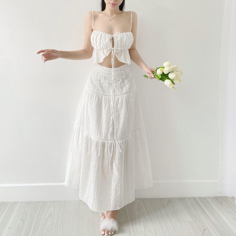 𝑮𝒂𝒗𝒊𝒏 𝑺𝒆𝒕|Hình thật| Set maxi hai dây cột dây xô bông