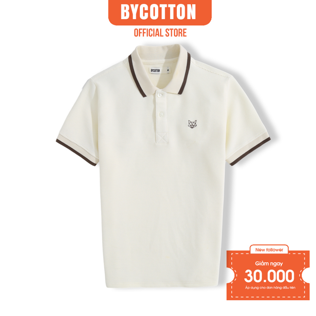 Áo Thun Polo Nam Cổ Bẻ 2 Màu Trắng Đen BYCOTTON BLACK WHITE FOX POLO
