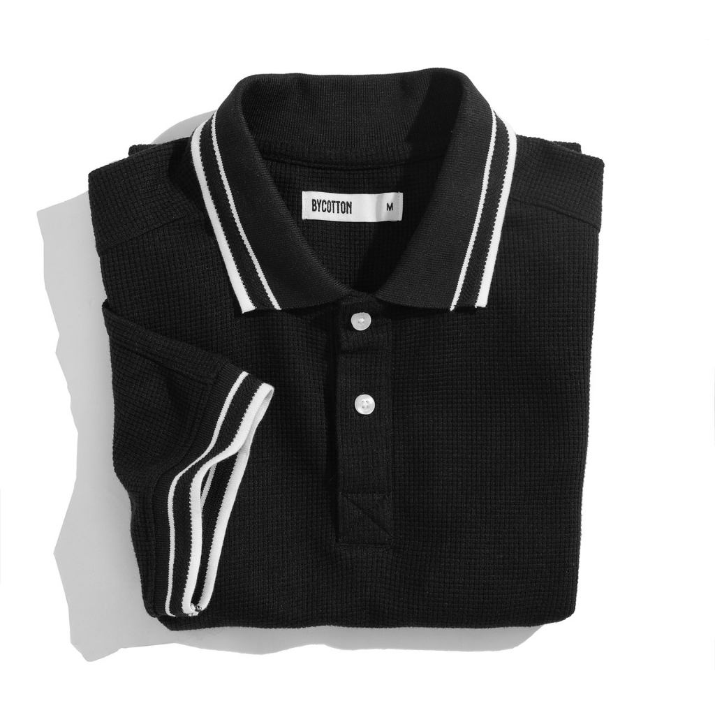 Áo Thun Nam Cao Cấp Hive Polo Black BY COTTON