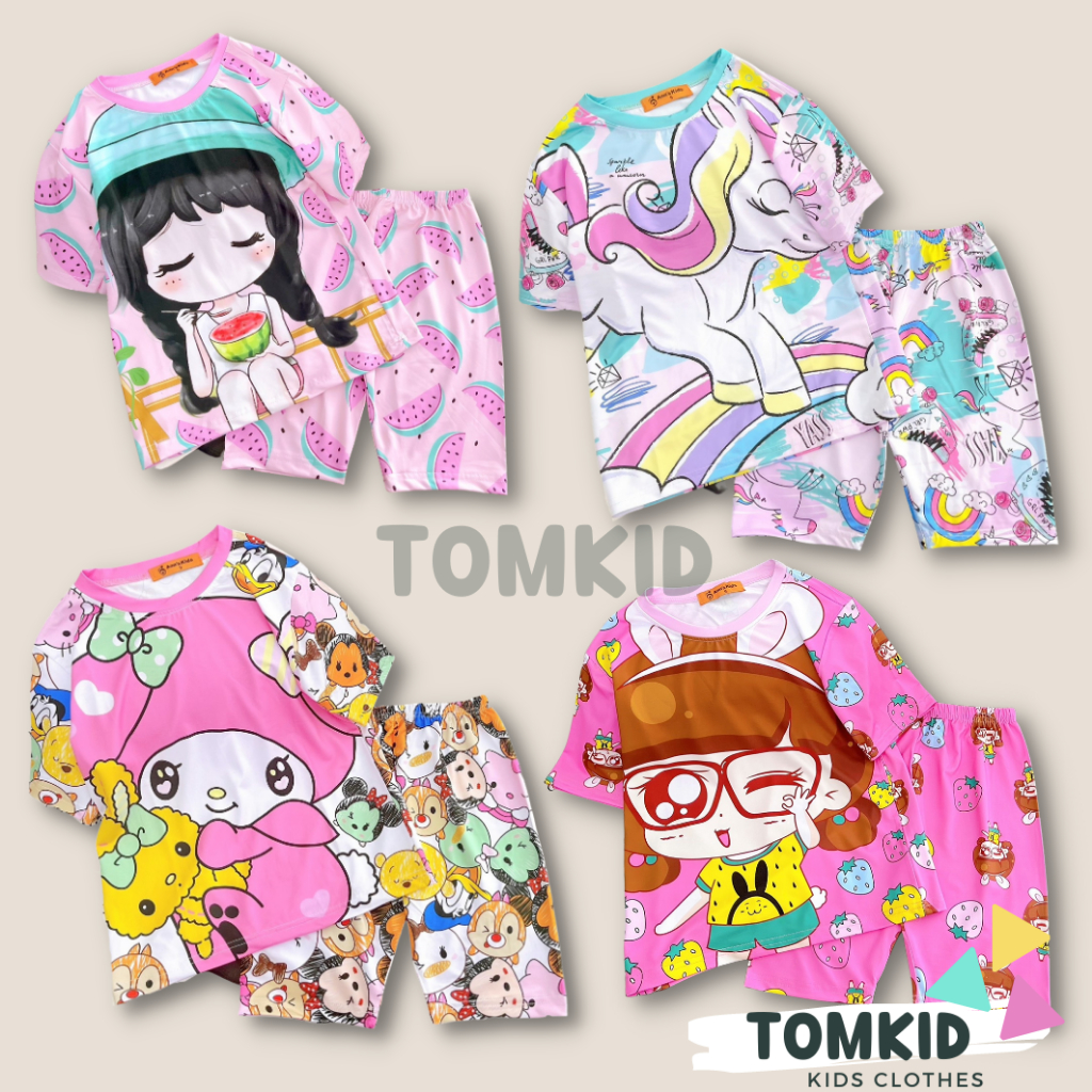 Đồ bộ cho bé gái set đồ bé gái chất thun lạnh chính phẩm loại 1 rộng rãi dày dặn không nhão vải 10-40kg Tomkids