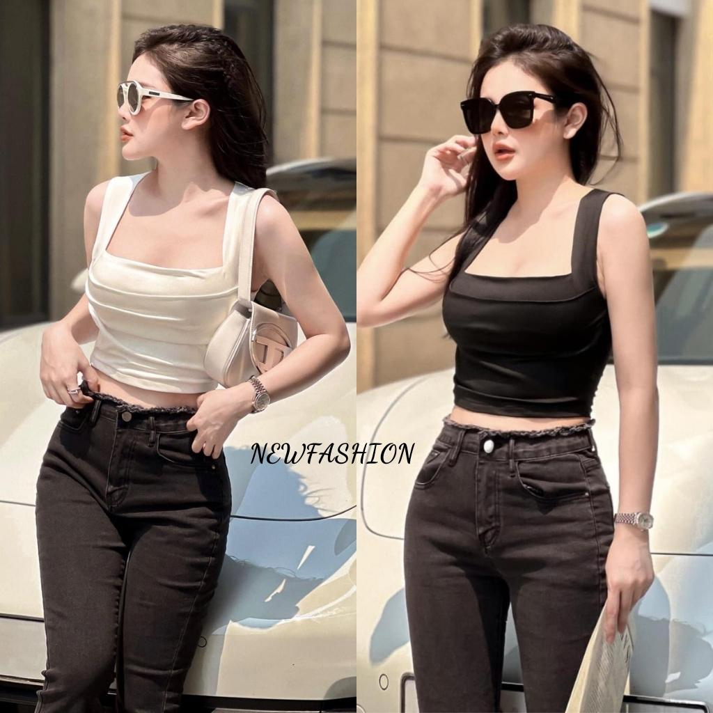 Áo hai đây bản to - Áo croptop cổ vuông - Áo thun ôm body - Áo thiết kế phong cách trẻ trung, năng động nhiều màu