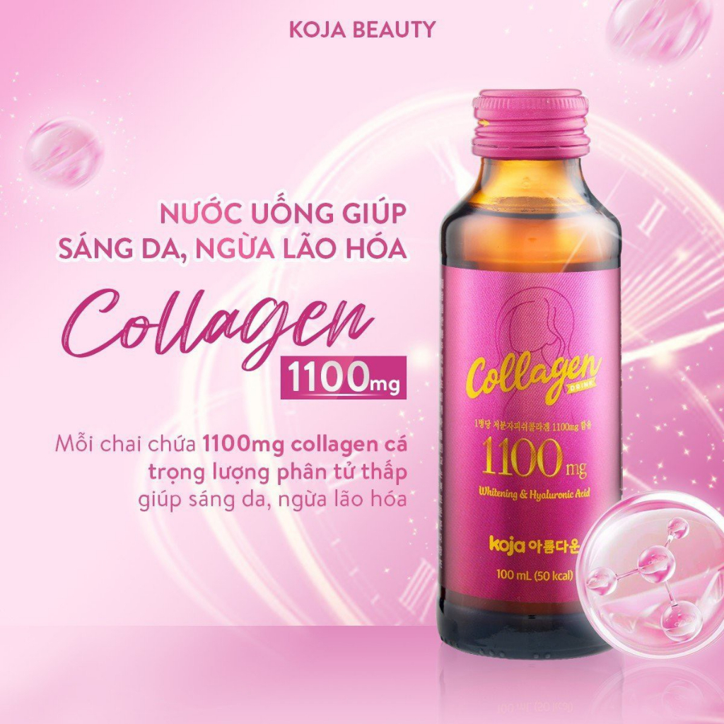 Nước uống bổ sung Collagen Koja Beautiful Hàn Quốc 1100mg hộp 10 lọ x 100ml/ lọ