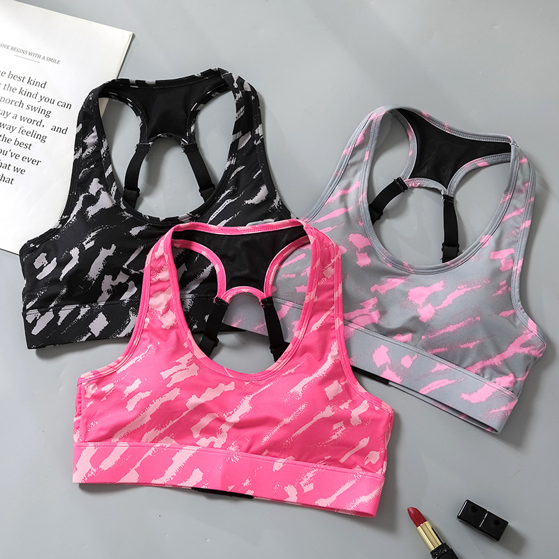 Áo ngực thể thao bra Gym Yoga chạy bộ NuciFera_B34 dây lưng chéo móc cài có đệm ngực Camo