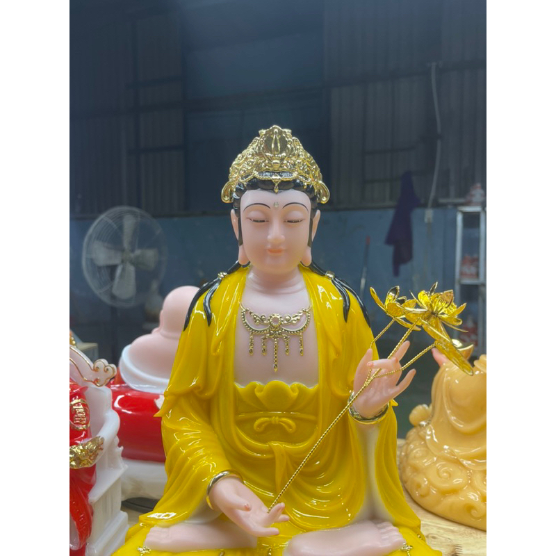 Tượng Phật Tây Phương tam thánh, tượng đá  cao cấp đài sen vàng  16in