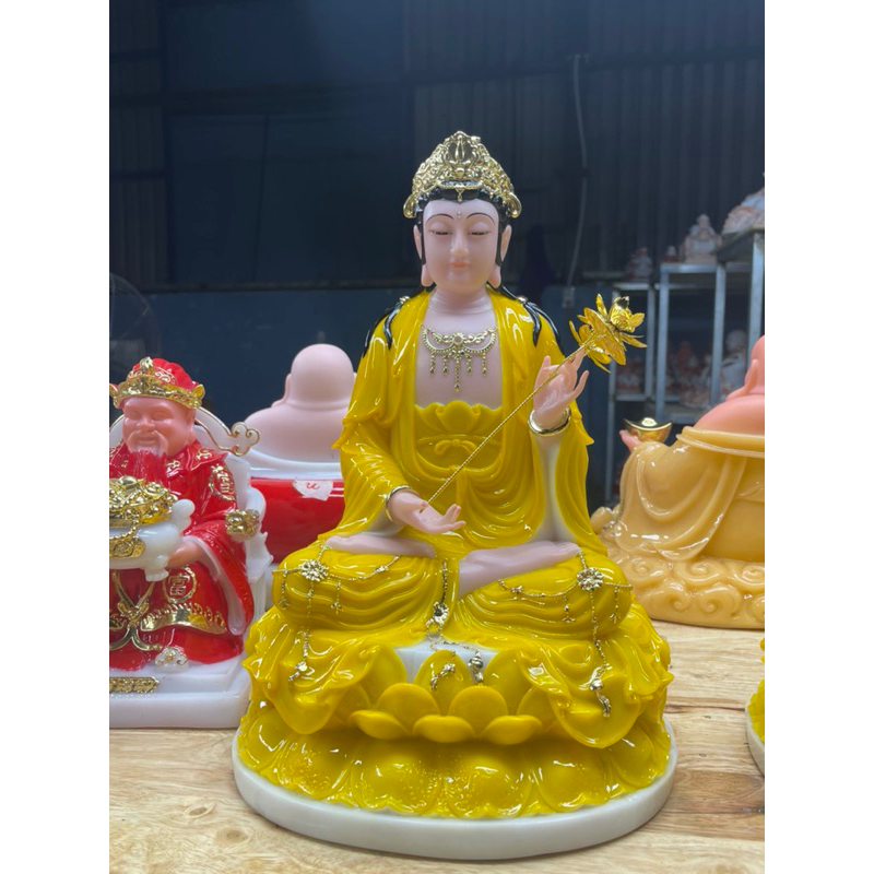 Tượng Phật Tây Phương tam thánh, tượng đá  cao cấp đài sen vàng  16in