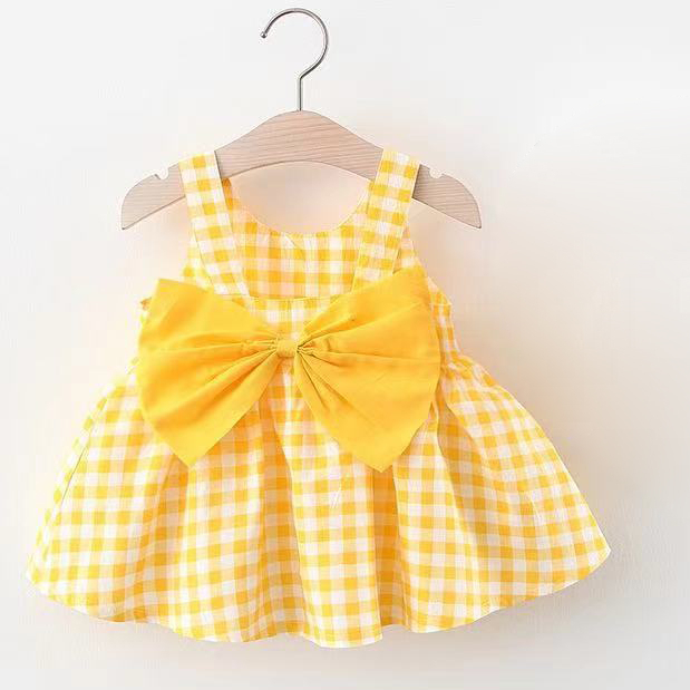 Váy bé gái kẻ sọc caro thời trang hè cho bé  từ 6 tháng đến 3 tuổi