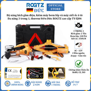 Bộ nâng kích gầm điện, kiêm máy bơm lốp và máy siết ốc ô tô ROGTZ TY-EJ06, tải trọng 2 tấn, nâng tối đa 35cm
