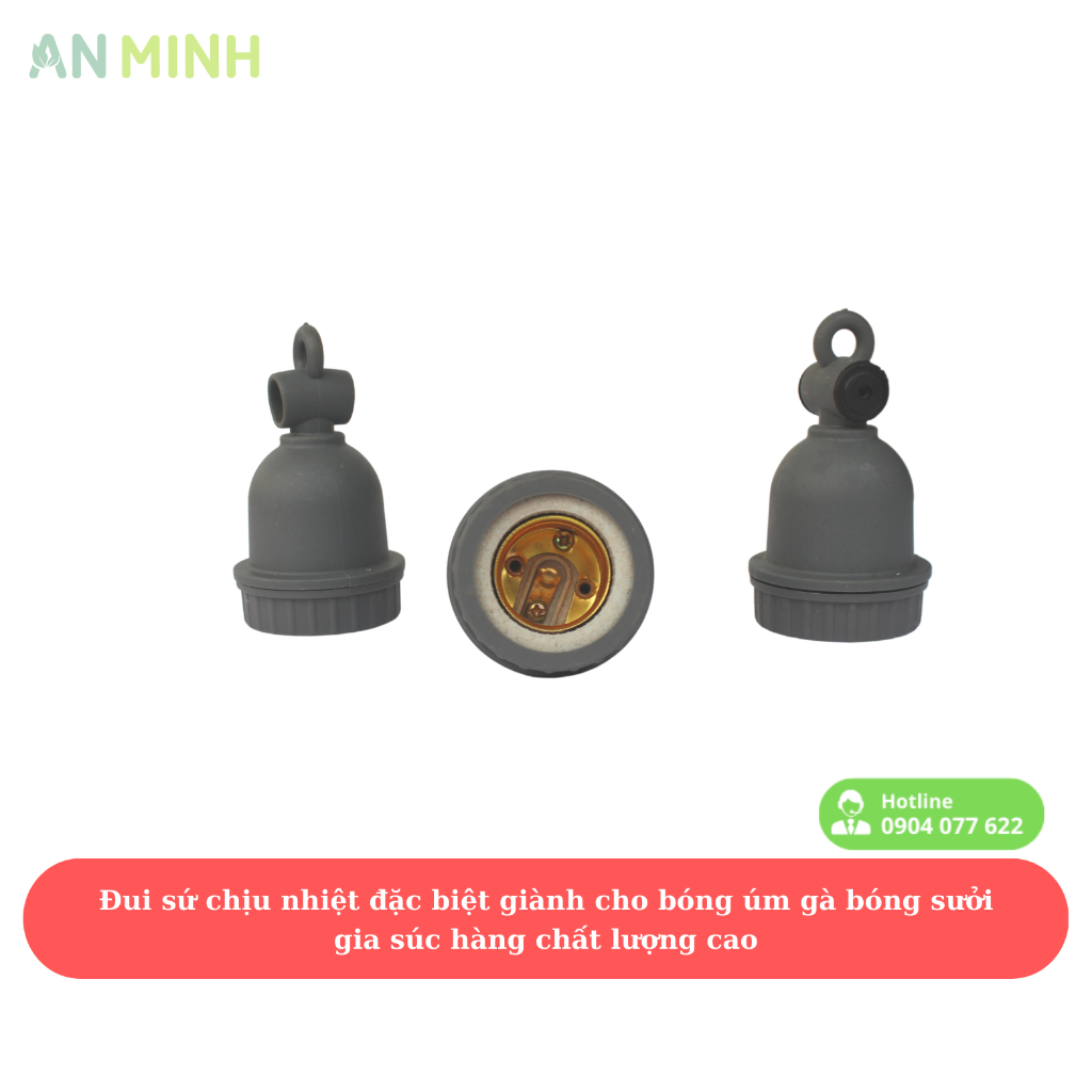 Đui đèn chịu nhiệt cao -E27 miệng vặn bằng sứ chống cháy bọc nhựa cao cấp chịu nhiệt cao - Đui sứ chịu nhiệt