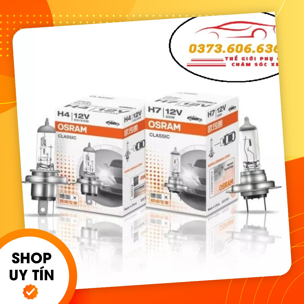 Bóng H4 - Bóng Đèn ôtô Halogen OSRAM Original 12V 55/60W Nhập Khẩu Chính Hãng