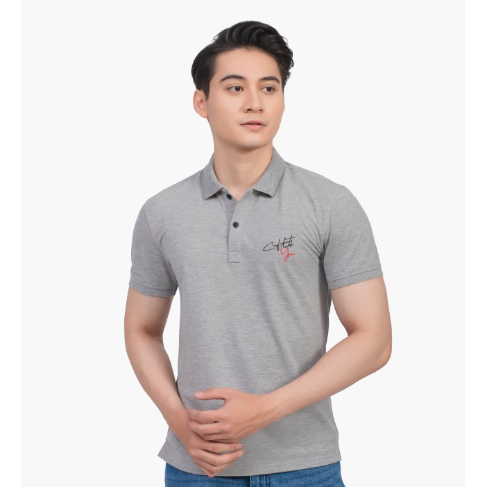 Áo polo nam INSIDEMEN chất thoáng khí thoải mái vải cotton trơn thêu chữ trên ngực IPS046S2