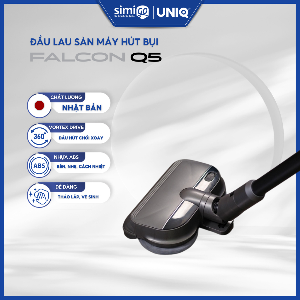 Đầu lau sàn và Đầu hút sàn và Đầu hút sofa đệm Máy hút bụi UNIQ FALCON Q5 cầm tay không dây