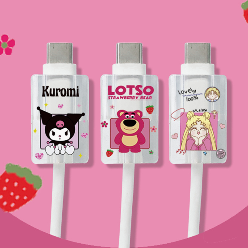 Phụ Kiện Bảo Vệ Đầu Dây Cáp Sạc USB Chống Gãy Hình Hoạt Hình Dễ Thương-CY