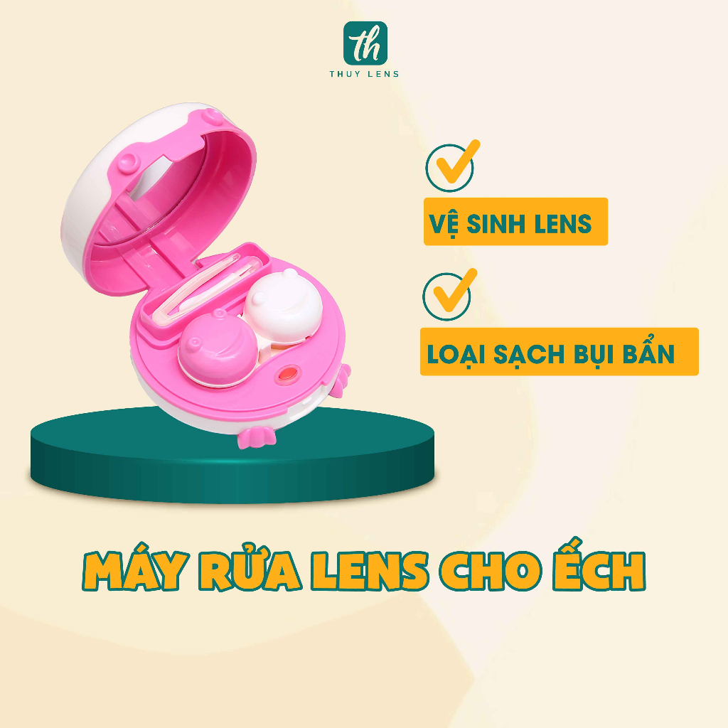 Máy rửa THÚY LENS vệ sinh kính áp tròng bằng pin tự động hình con ếch
