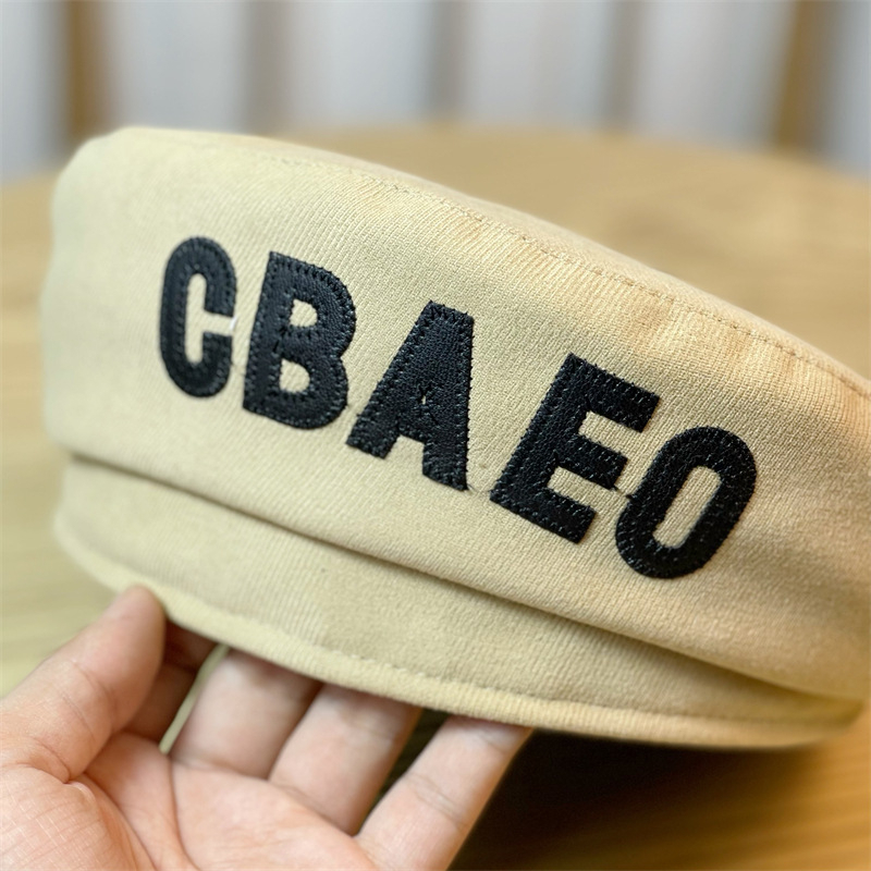 Mộc®Mũ beret nồi chất kaki cotton dày dặn phong cách thủy thủ thêu chữ nổi hoạ tiết độc đáo