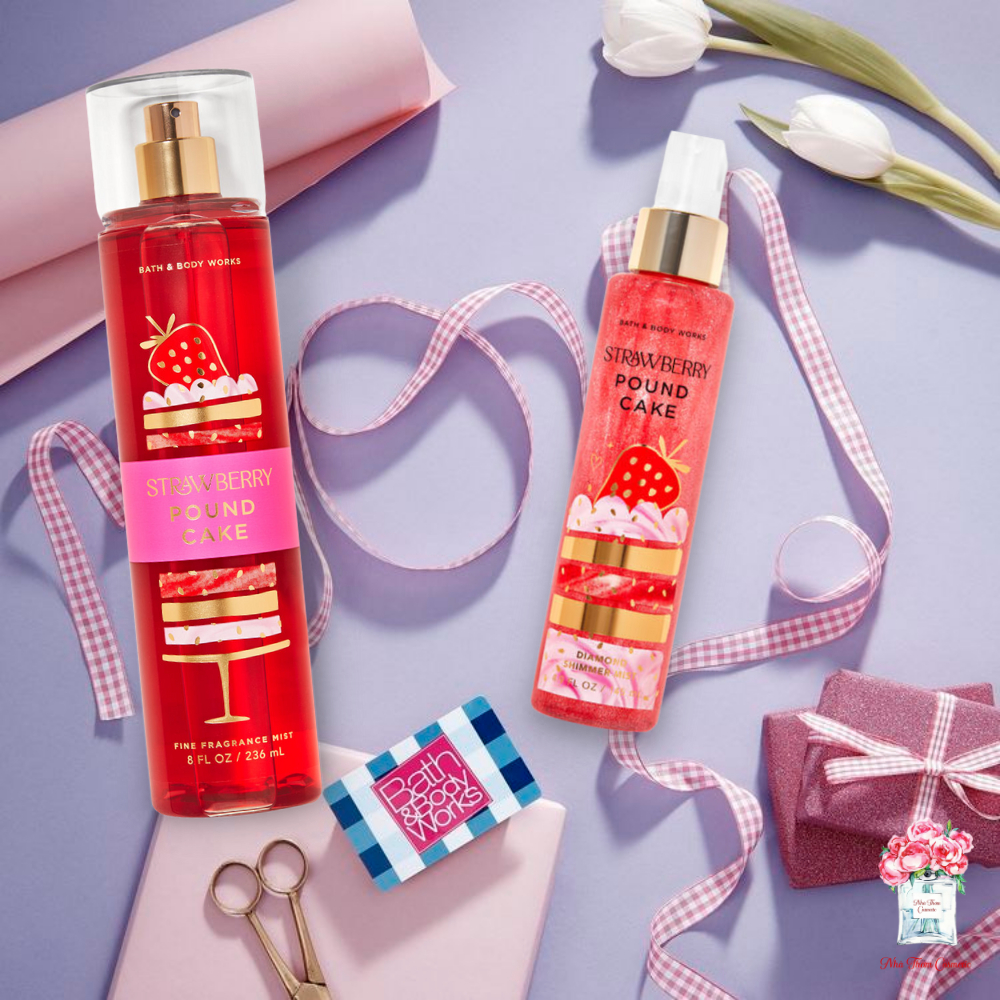 Xịt Thơm Toàn Thân Bath Body Works Strawberry Pound Cake Fine Fragrance Mist Hương Thơm Ngọt Ngào Hấp Dẫn 236ml