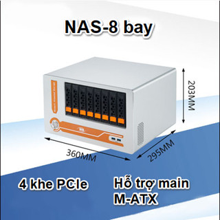  Vỏ case NAS xpenology NAS synology 8bay HDD hỗ trợ mainboard M-ATX new 100% 