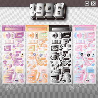 Zanmo tờ nhãn dán sticker phong cách retro cổ điển decor toploader