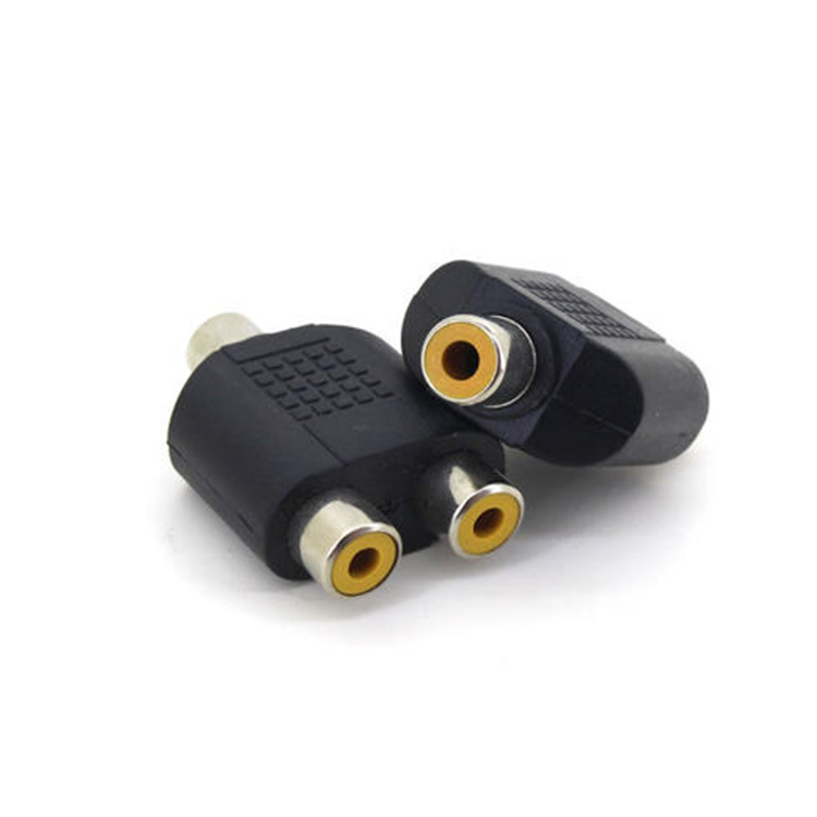 Jack chia 1 Jack AV cái ra 2 Jack AV - Đầu chia RCA 1 ra 2