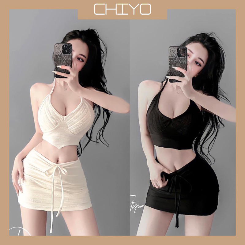 Set Áo Yếm Kèm Chân Váy Ôm Xương Cá S66