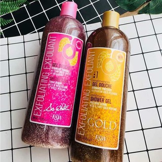 Sữa Tắm Tẩy Tế Bào Chết Trắng Da Nội Địa Pháp F&W 940ml, So White/Gold Exfoliating Exfoliant Shower Gel