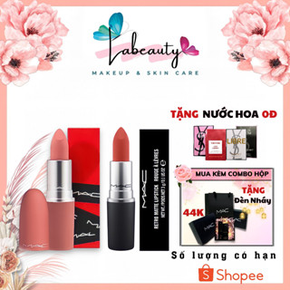 Son Mac Powder Kiss Lipstick Full Size 3g, Son Mac thỏi chính hãng, Mac 316 Devoted to chili vỏ đen nhám