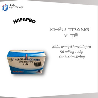 [TẶNG KHÔNG BÁN]Khẩu Trang Y Tế,Khẩu Trang 4 Lớp HAFAPRO Loại 50 Cái Đạt Tiêu Chuẩn iso