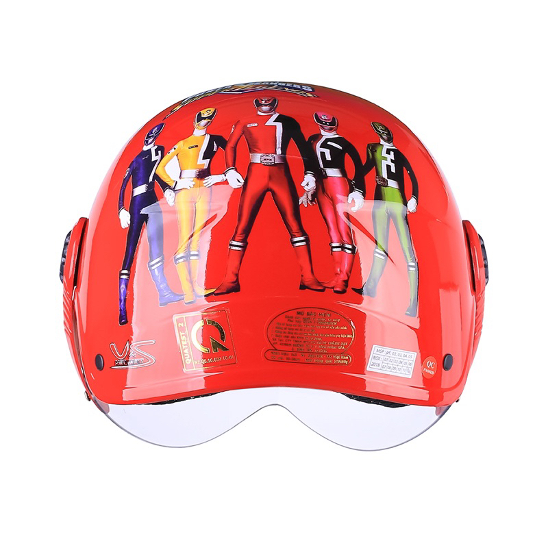 Mũ Bảo Hiểm Trẻ Em Siêu Đẹp Dành Cho Bé Từ 2 Đến 5 Tuổi - Bé Nặng Dưới 18Kg - V&S Helmet - Đỏ siêu nhân - VS103KS