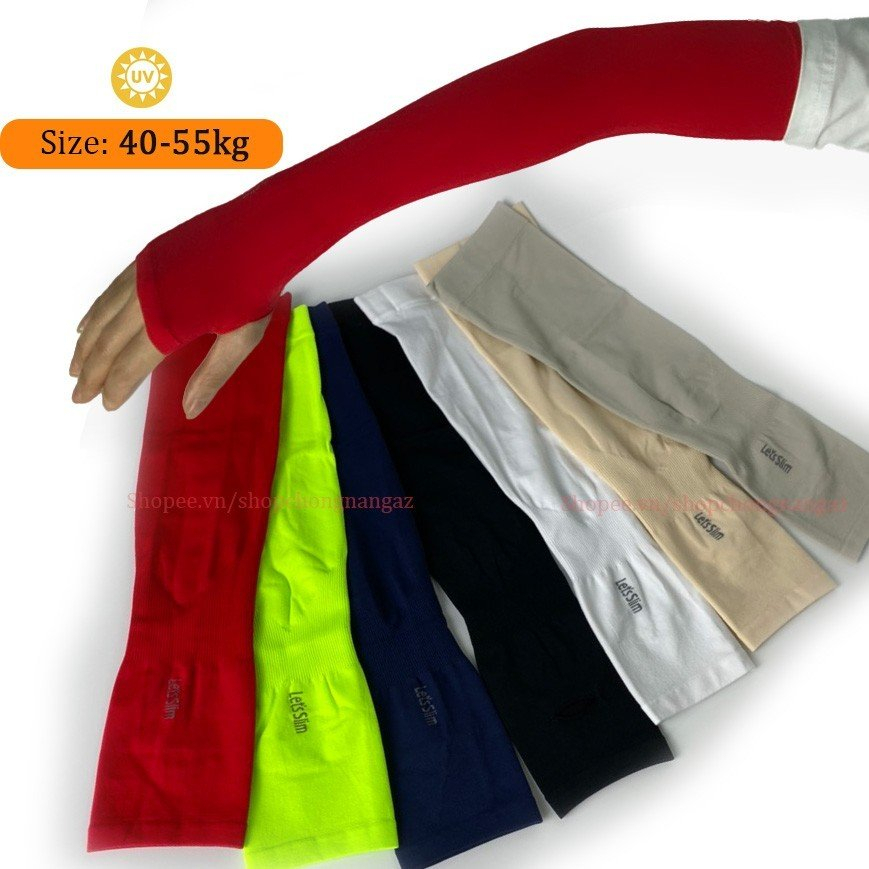 Găng tay chống nắng xỏ ngón nam nữ rẻ đẹp size 40-55kg, vải mềm, co giãn, chống tia UV