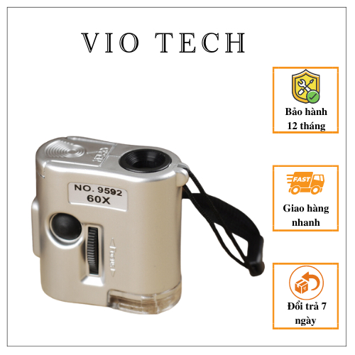 Kính lúp mini phóng đại 60x có dây đeo hỗ trợ xem chi tiết nhỏ
